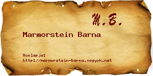 Marmorstein Barna névjegykártya